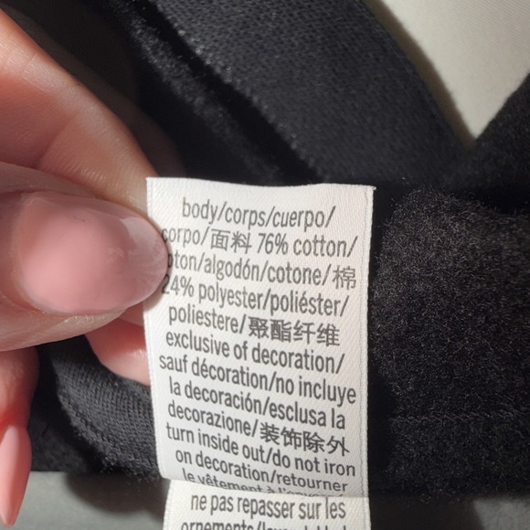 Victoria's Secret PINK Hoodie Womens M Black Full Zip Logo Pocket - Picture 6 of 8